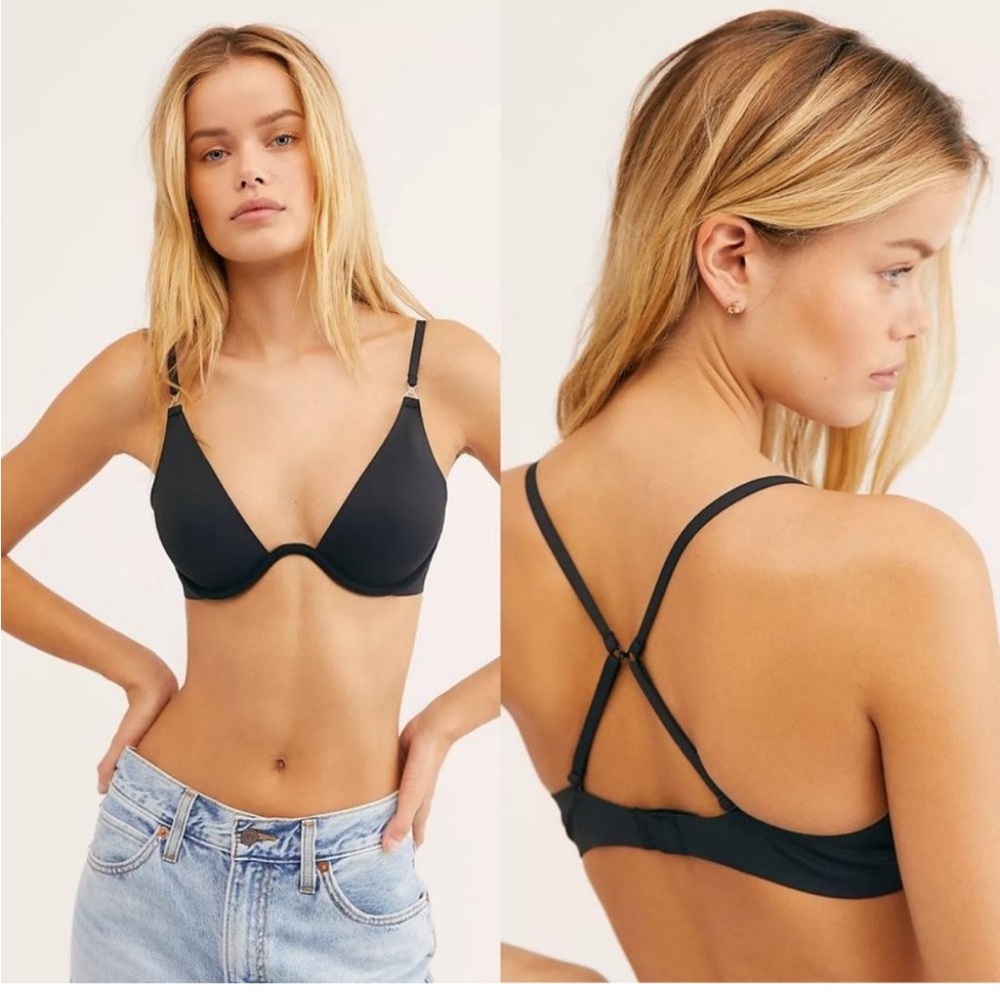 Free People Ari Underwire Bra Black Supportive